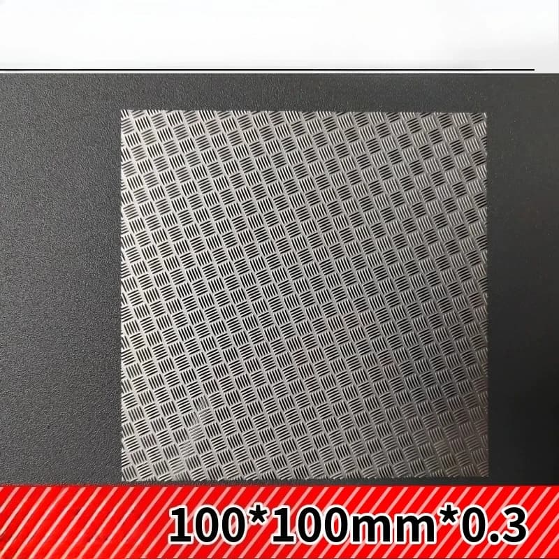 304 Stainless Steel Anti-skid Board 100x100mm Patterned Plate Etching Sheet Easy to Cut for Model Car House DIY Modification