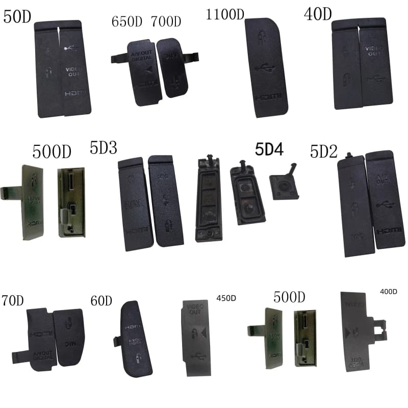 1 PCS USB/HDMI-compatibile DC IN/VIDEO OUT Porta In Gomma Copertura Inferiore Per Canon 50D 40D 1100D 5D2 550D 60D 5D4 650D 700D fotocamera