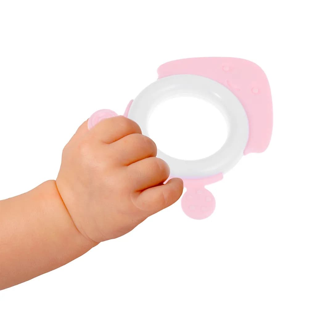 Set di 4 Massaggiatori per Dentizione Morbidi in Plastica per Neonati, Giocattoli da Masticare e Agitare per Bambini