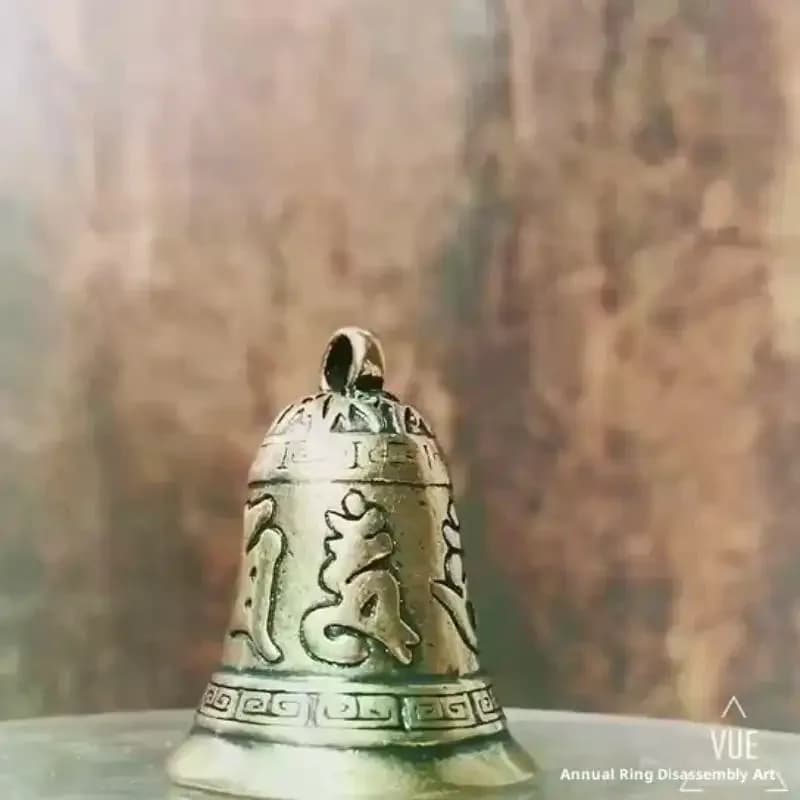 1PC Brass Handicraft Die-casting Scripture Bell Car Button Wind Bell Tibetan Creative Gift Home Decoration Pendant