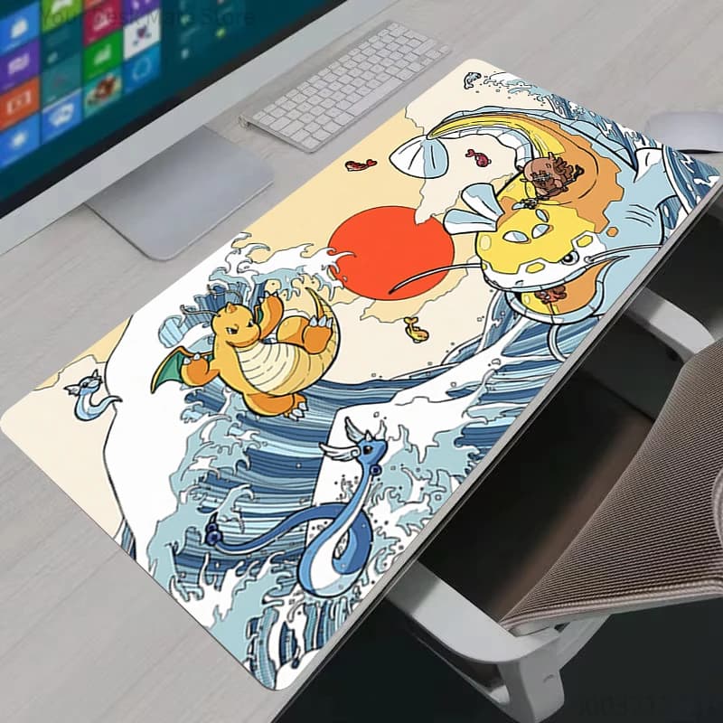 Tappetino per Mouse Gaming PC Laptop Dragonite Playmat Gabinete Gamer Tappetino per Scrivania Computer Grande XXL P-Pokemon Tappetino per Tastiera e Mouse