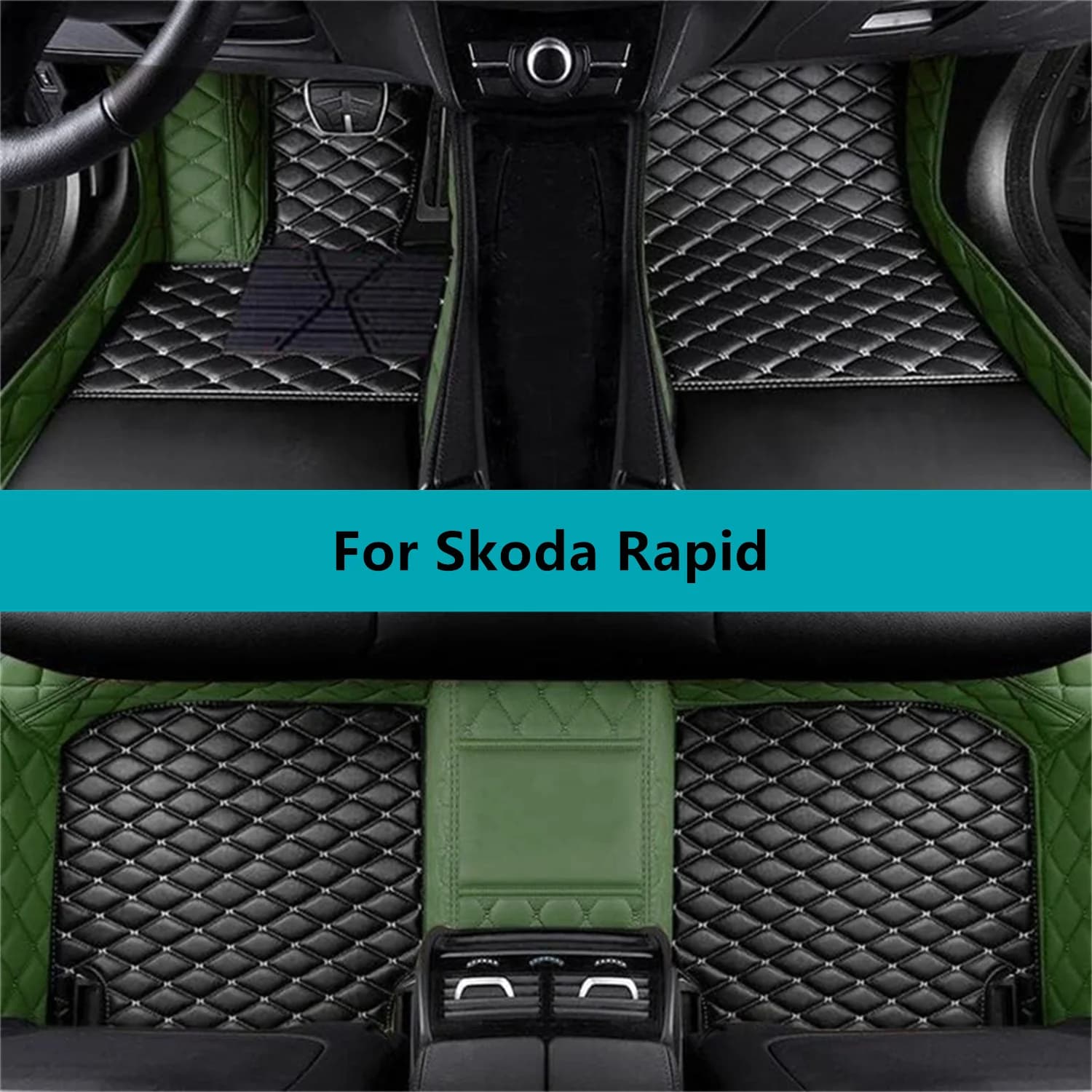Tappetini per auto in pelle per Skoda Rapid 2020 2021 2022 2023 2024 2025 2026 Tappetini per auto impermeabili per tutte le stagioni