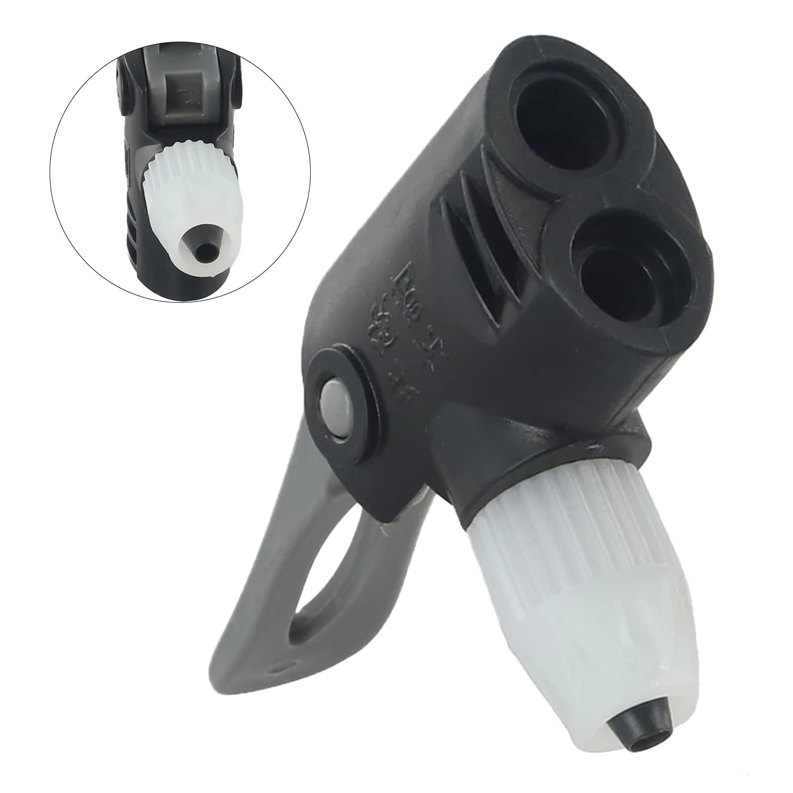 Clip per ugello aria per gonfiatore per pompa d'aria per bicicletta Ugello da US a UK Ugello per pompa per bici Adattatore per tubo flessibile Convertitore valvola Parte di pompaggio a doppia testa
