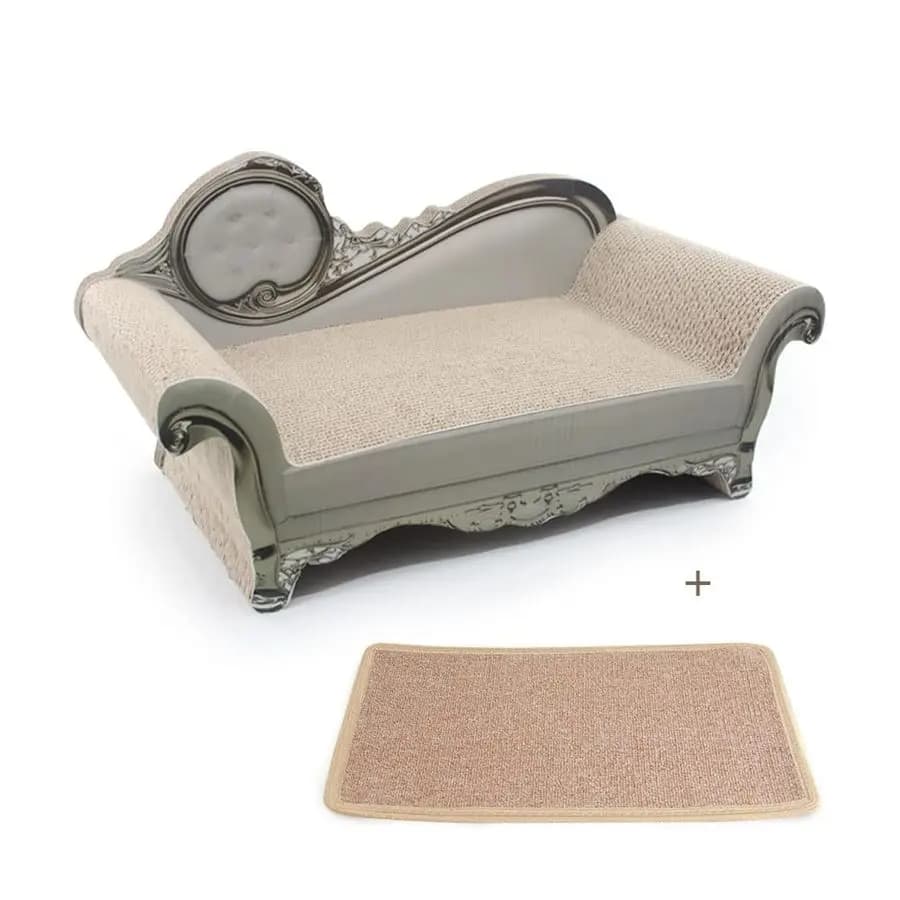 Cuccia e Tiragraffi per Gatti in Cartone Ondulato, Letto di Lusso per Gatti, Protezione per Mobili con Tiragraffi Testurizzato