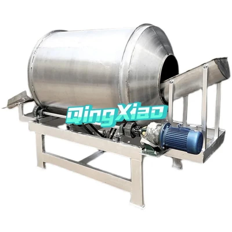 Food Grade Spice Drum Mixing Powder Automatic Snacks Food Rotary Tumbler Drum Seasoning Blender Mixer