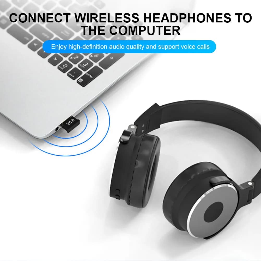 Adattatore USB wireless Ricevitore audio USB portatile Mini trasmettitore compatibile Bluetooth per PC portatile per computer tablet desktop