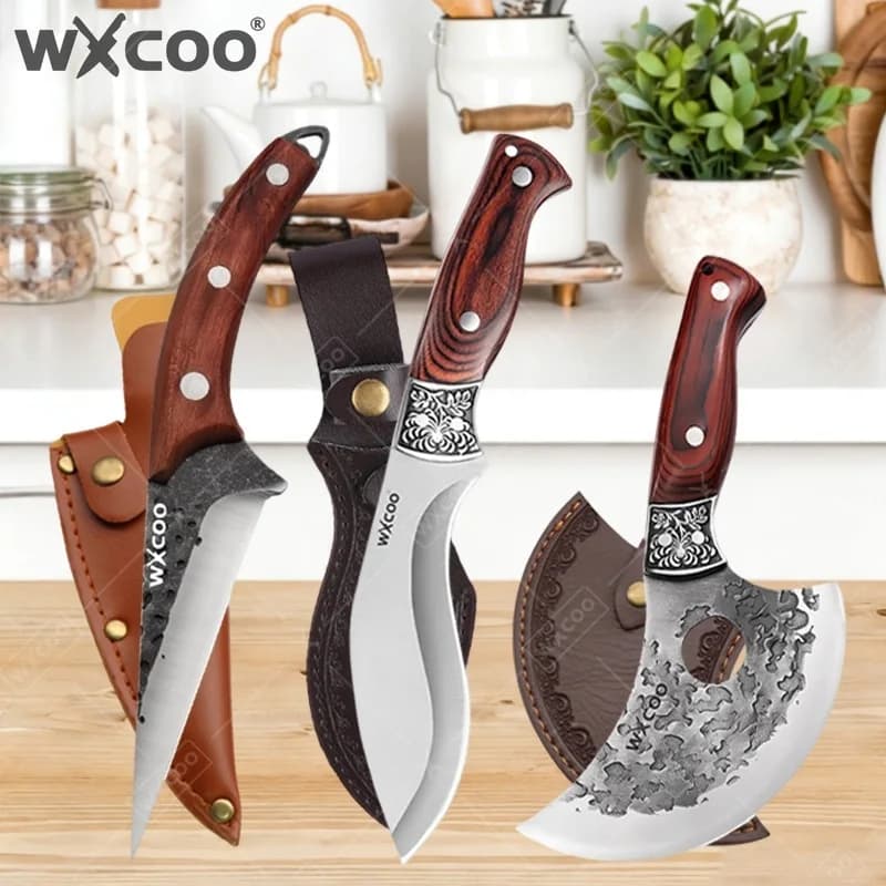 WXCOO Coltello Professionale per Disossare, Mannaia da Cucina, Coltelli Giapponesi Forgiati per Affettare, Disossare e Filettare, Utensili da Chef