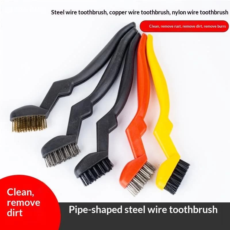 Answer3Pcs Curved Handle Brush Kit Wire Brush Set For Cleaning Welding Slag And Rust Removal Industrial Scrubbing Brush