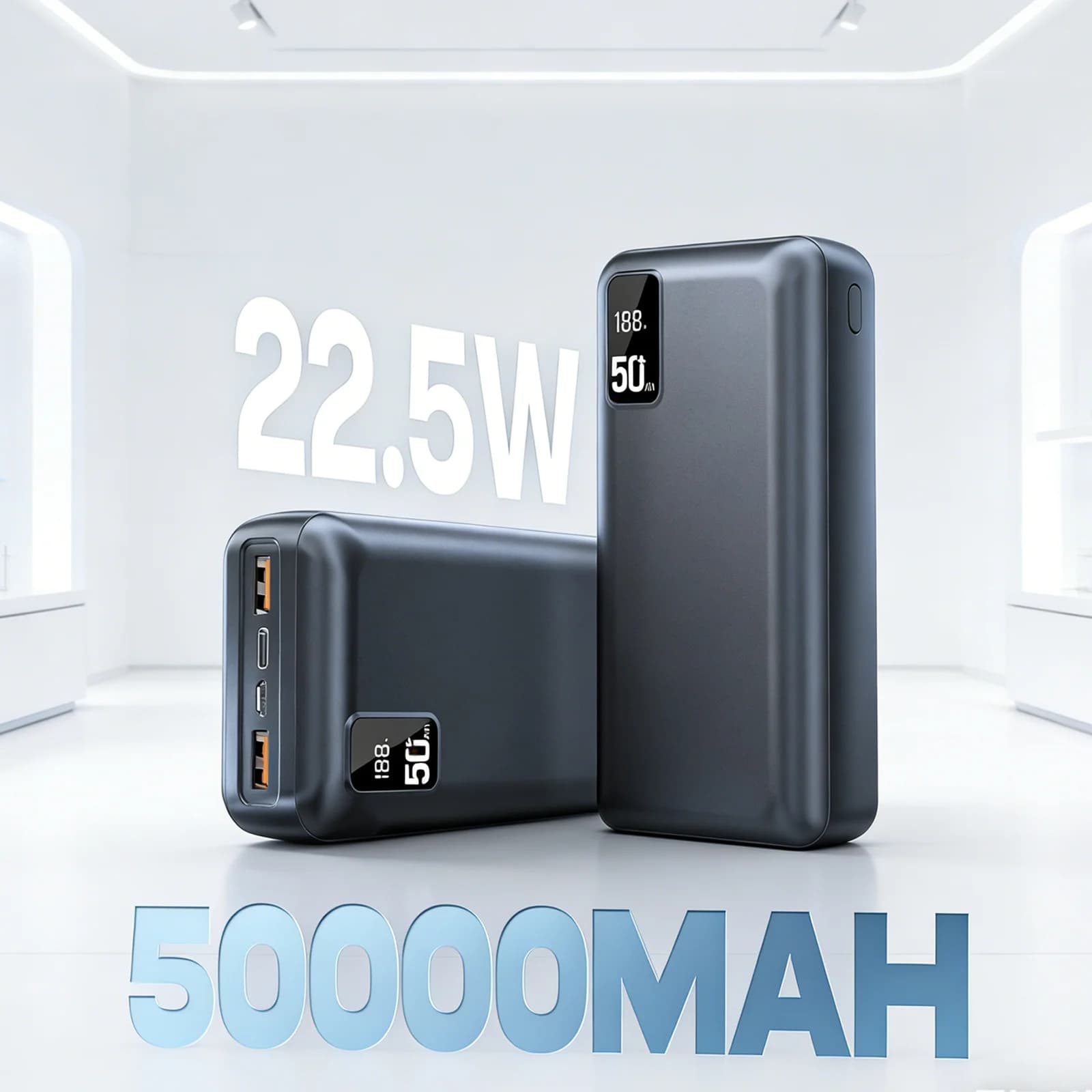 Hganus 22.5W Power Bank 50000mAh QC PD3.0 Caricatore portatile Powerbank a ricarica rapida Batteria esterna per iPad iPhone17 Xiaomi