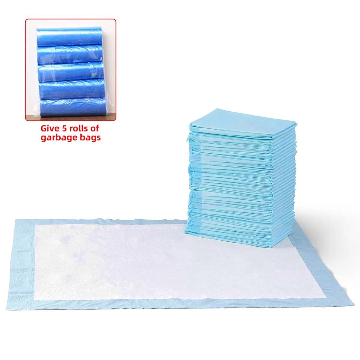 X-Large Dog Pee Pads 20-Pack Leak-Proof Puppy Potty Training Pads Quick-Dry 5-Layer Disposable Absorbent Wee Mats for Dogs