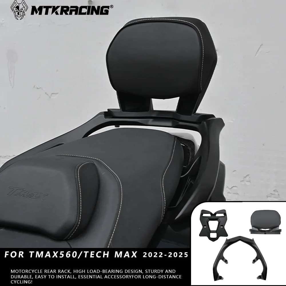 MTKRACING Per YAMAHA TMAX560 TMAX560Tech MAX 2022-2025 Moto Portapacchi Posteriore Cargo Fissaggio Rack Schienale Posteriore bracciolo
