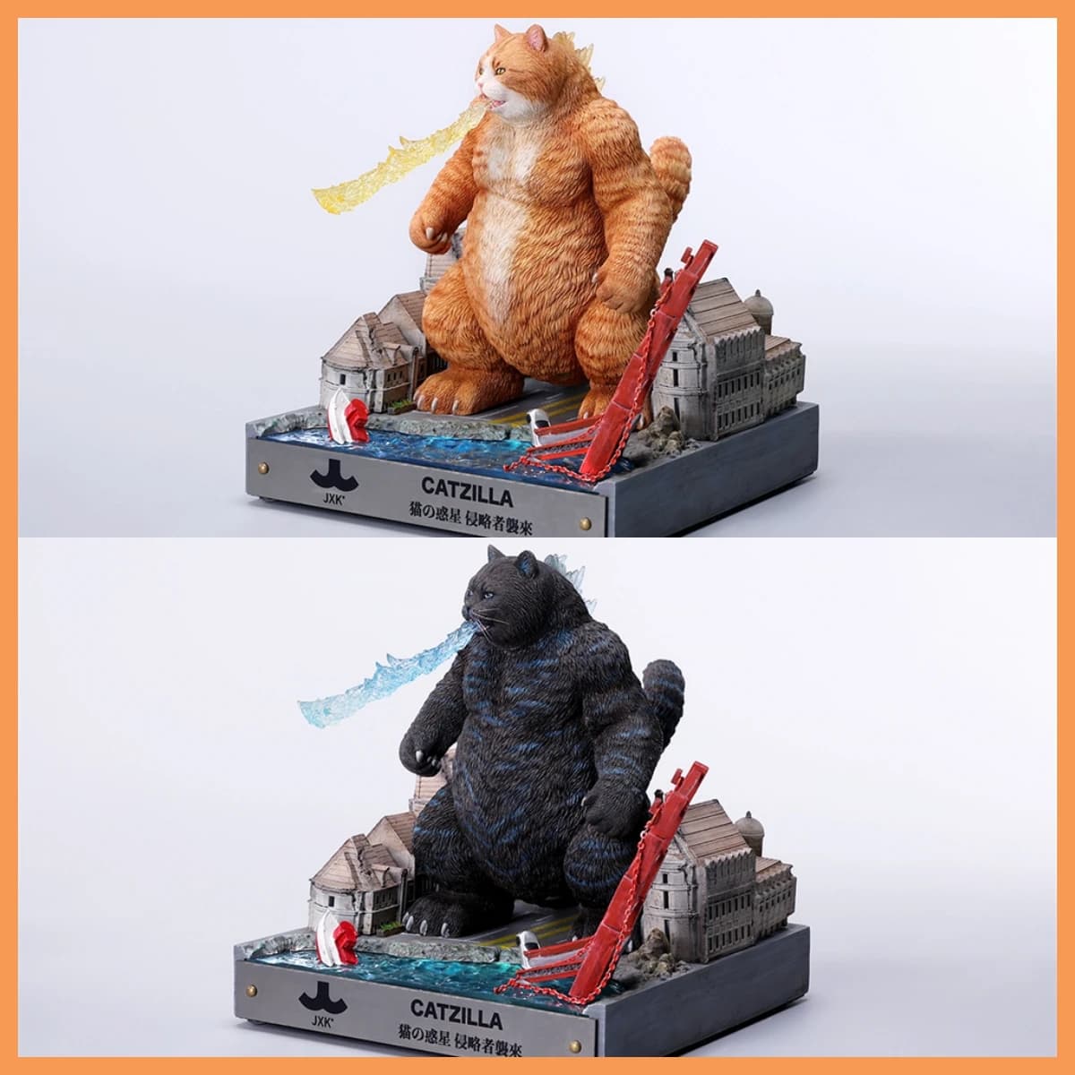 JXK JXK239 8.5×14×12cm Scala 1/6 Catzilla 2.0 Carino Mini Modello Animale Simulato GK Scena Gatti Ornamento Periferico Regali