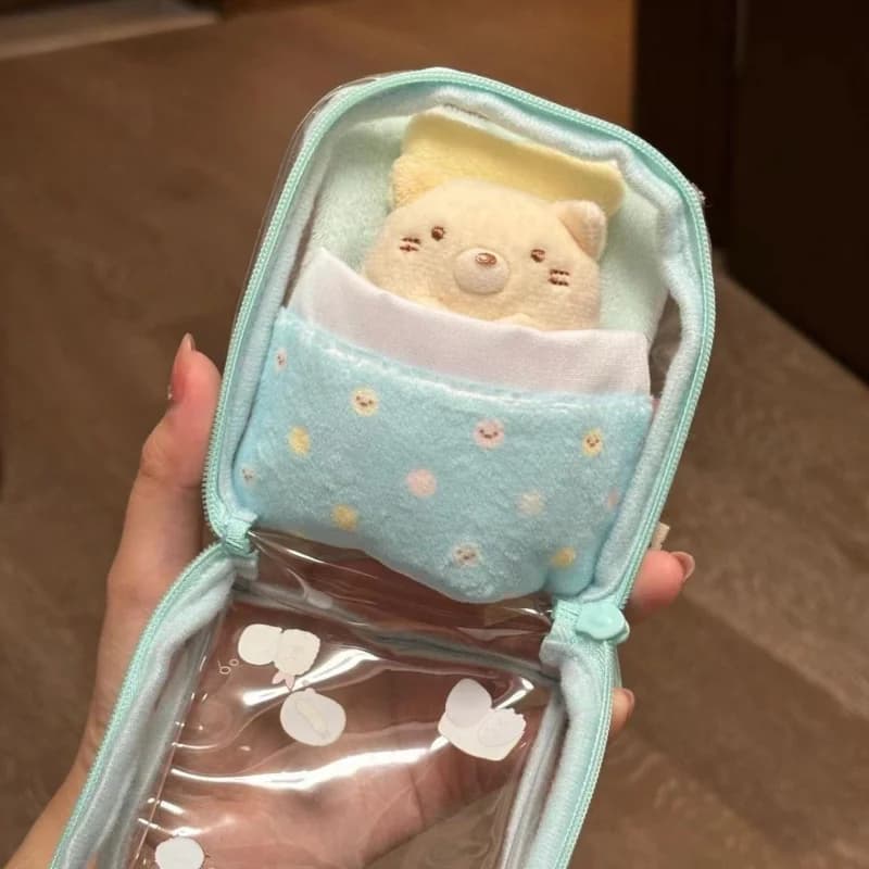 San-X Sumikkogurashi ItaBag 10 cm Custodia protettiva trasparente per bambola Scatola organizer Bambole di peluche Borsa per esposizione esterna Accessori per bambole