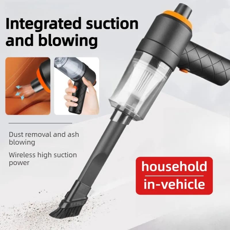 Aspirapolvere portatile per auto ad alta aspirazione, mini aspiratore manuale multifunzione 2-in-1 con funzione di aspirazione e soffiaggio, strumento di pulizia ricaricabile.