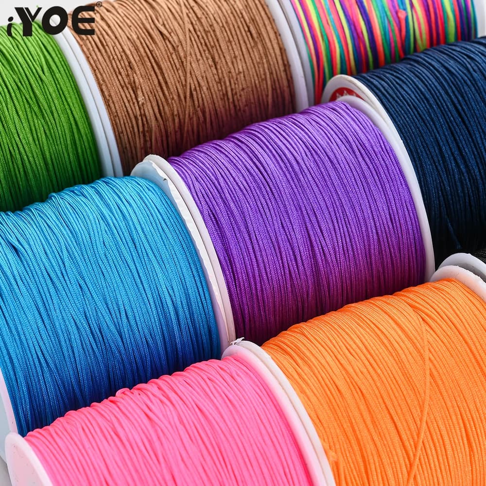 100 m/rotolo 0.8mm 28 colori filo di nylon corda per fai da te creazione di braccialetti collana accessori artigianali fatti a mano