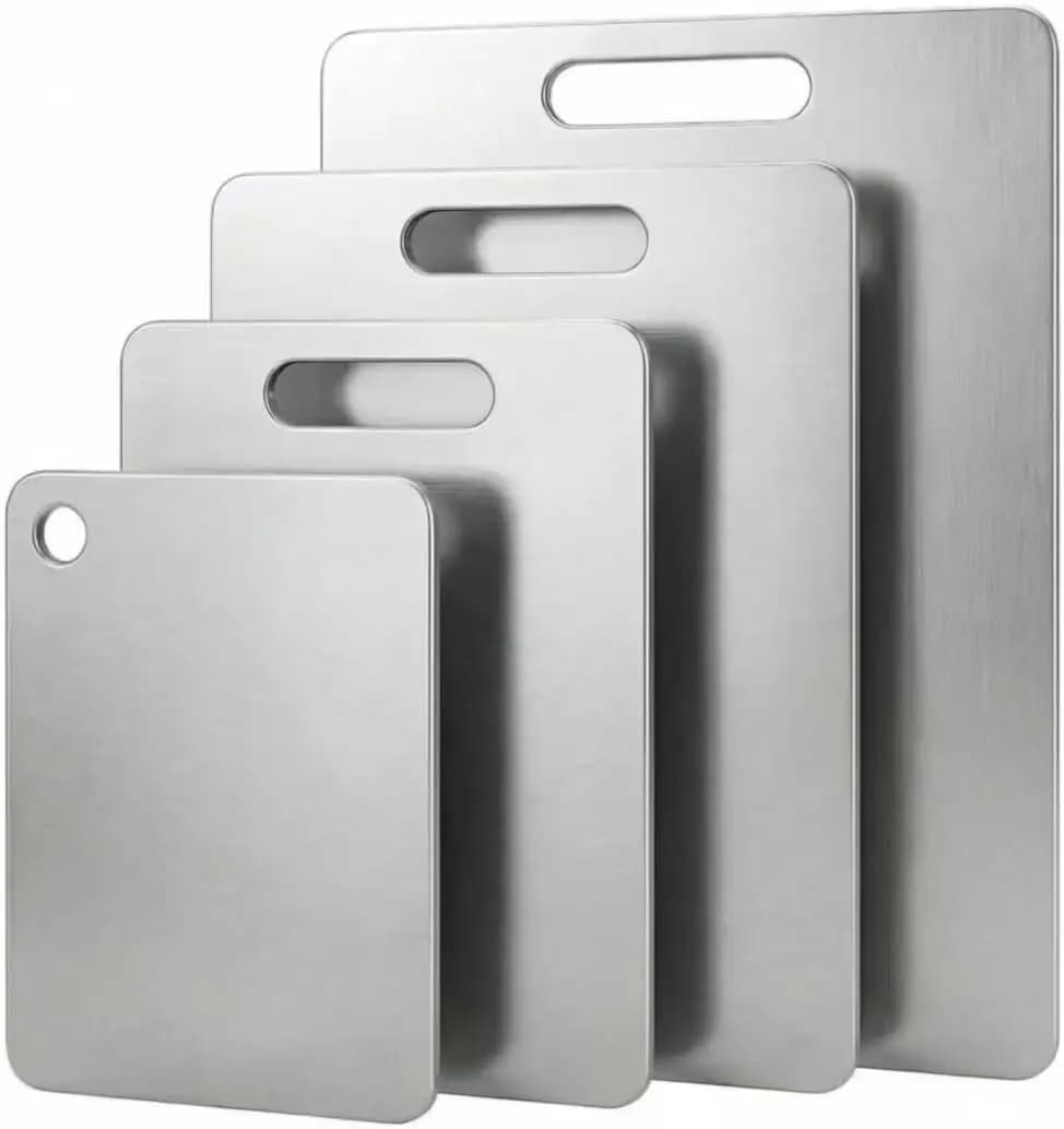 4-Piece Stainless Steel Cutting Board Set - Non-Stick, Dishwasher Safe, Warp Proof (Assorted Sizes)