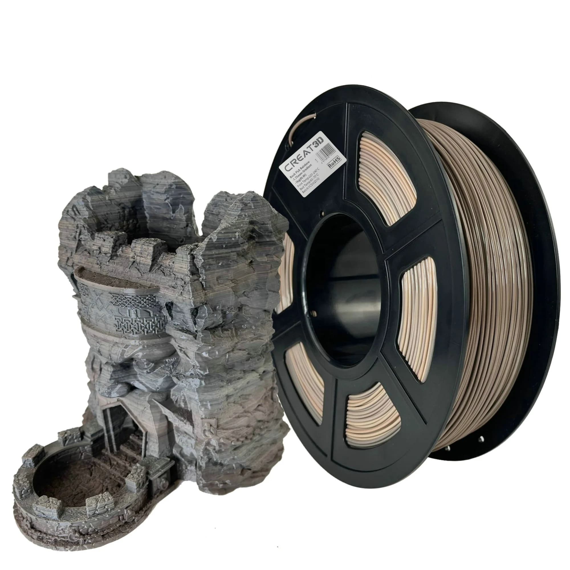 STLFCreat3D Rock PLA Rainbow 1.75mm 1kg/spool Fossil Stone Gradient PLA 3D Printer Filament