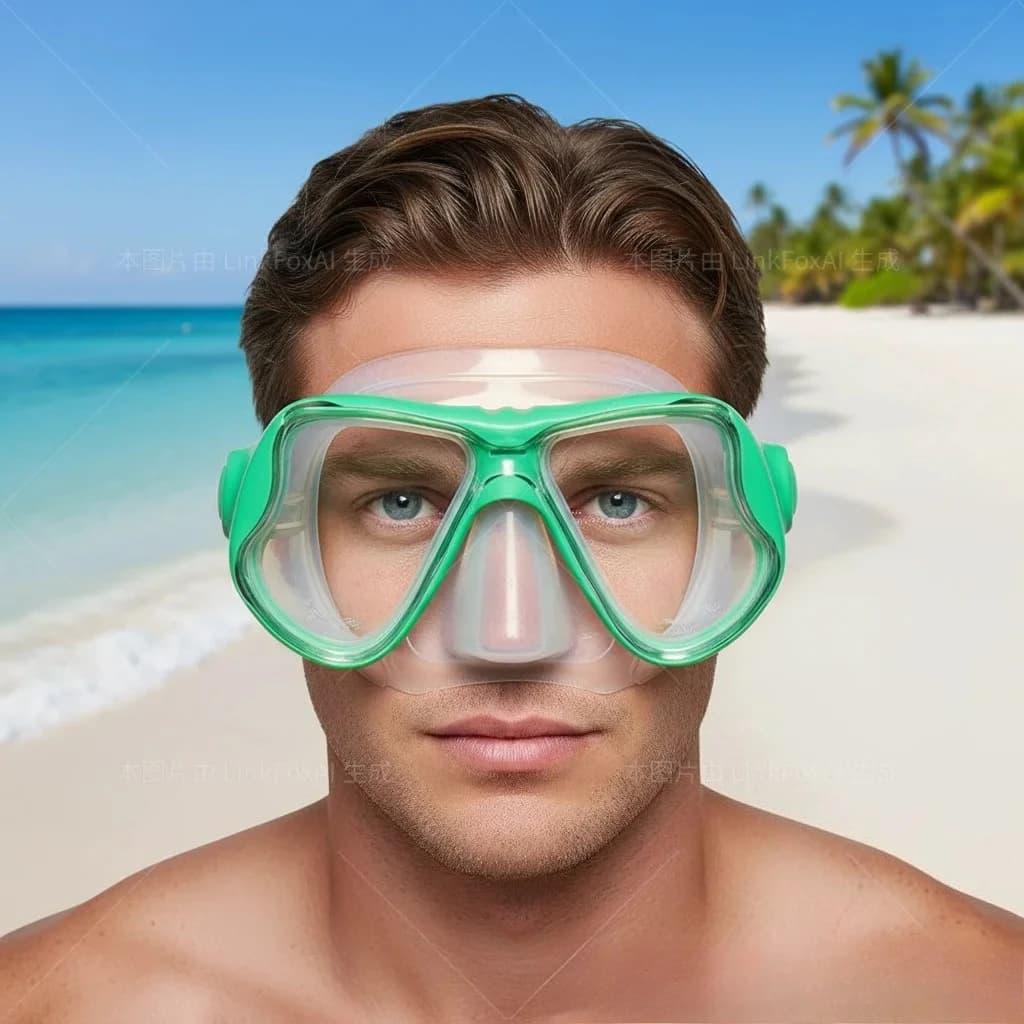 Maschera subacquea per miopia miope Occhiali da nuoto per immersione Lenti in plastica in resina, Googles Lettura miope in silicone