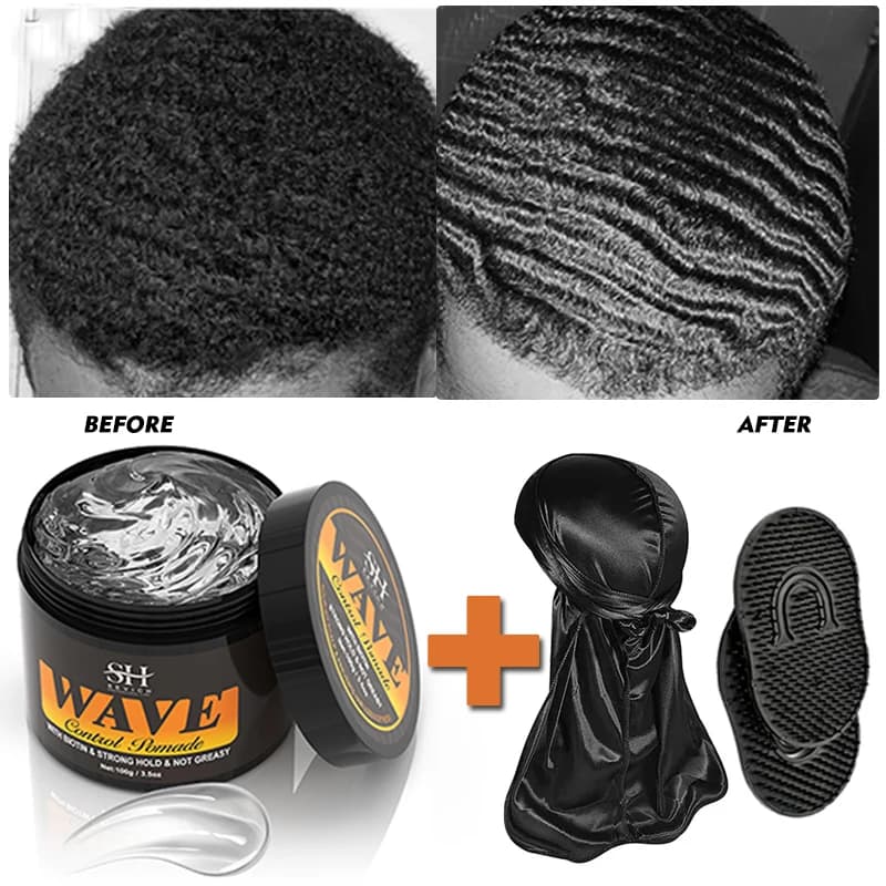 360 Gel per il controllo dell'effetto crespo ondulato Tenuta forte Crema nutriente per l'onda del cuoio capelluto Pomata per capelli in argilla naturale anti-perdita di capelli per uomini neri africani