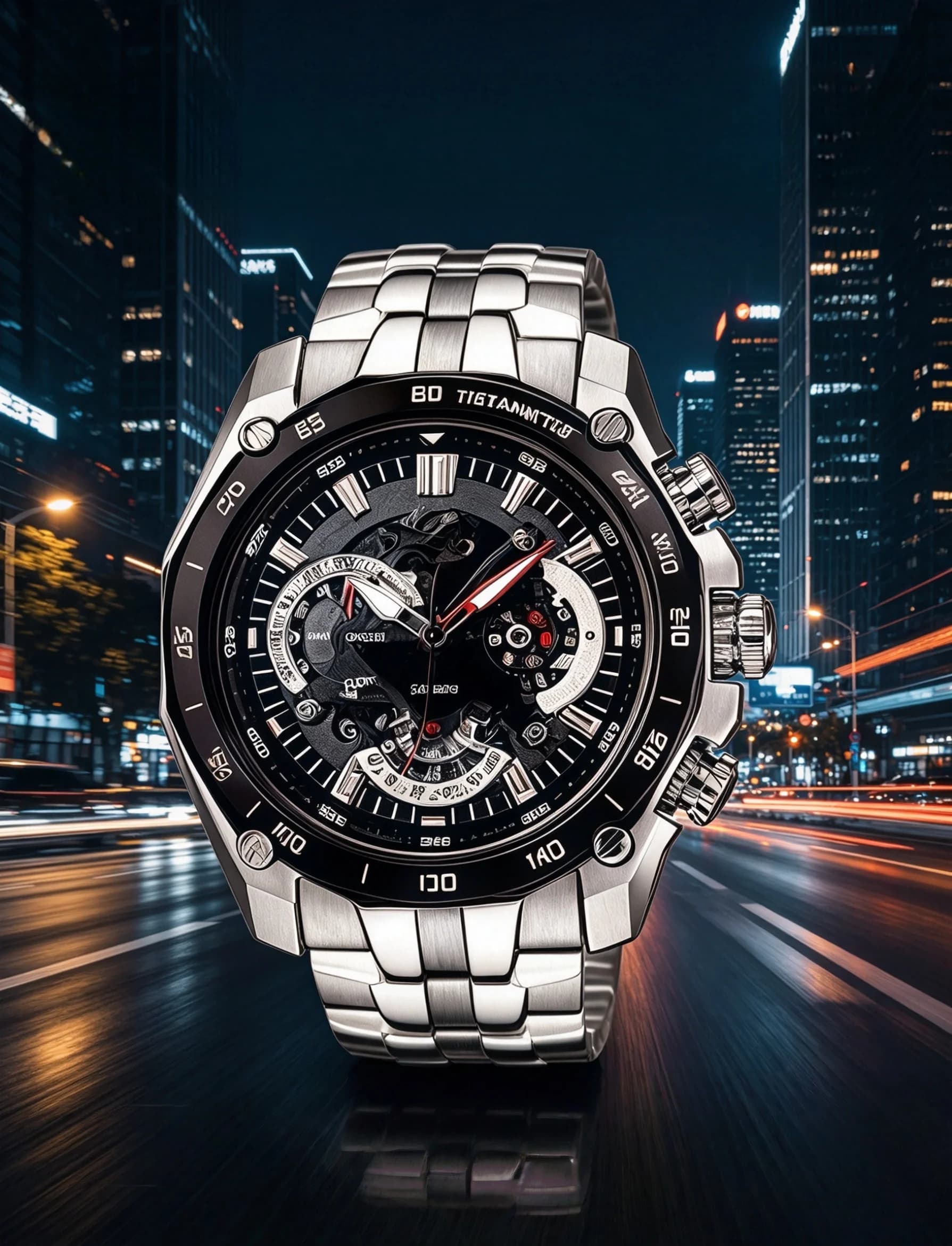 Orologio cronografo da uomo a triplo quadrante: un modello robusto e resistente all'acqua con bracciale in acciaio, perfetto per la precisione nel cronometraggio, che emanano un stile elegante.