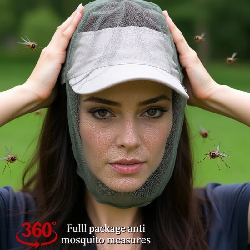 Outdoor Fishing Cap Anti Mosquito Insect Garden Beekeeping Hat Camping Bug Mesh Head Net Face Protector Hats Fishing Cap Nets