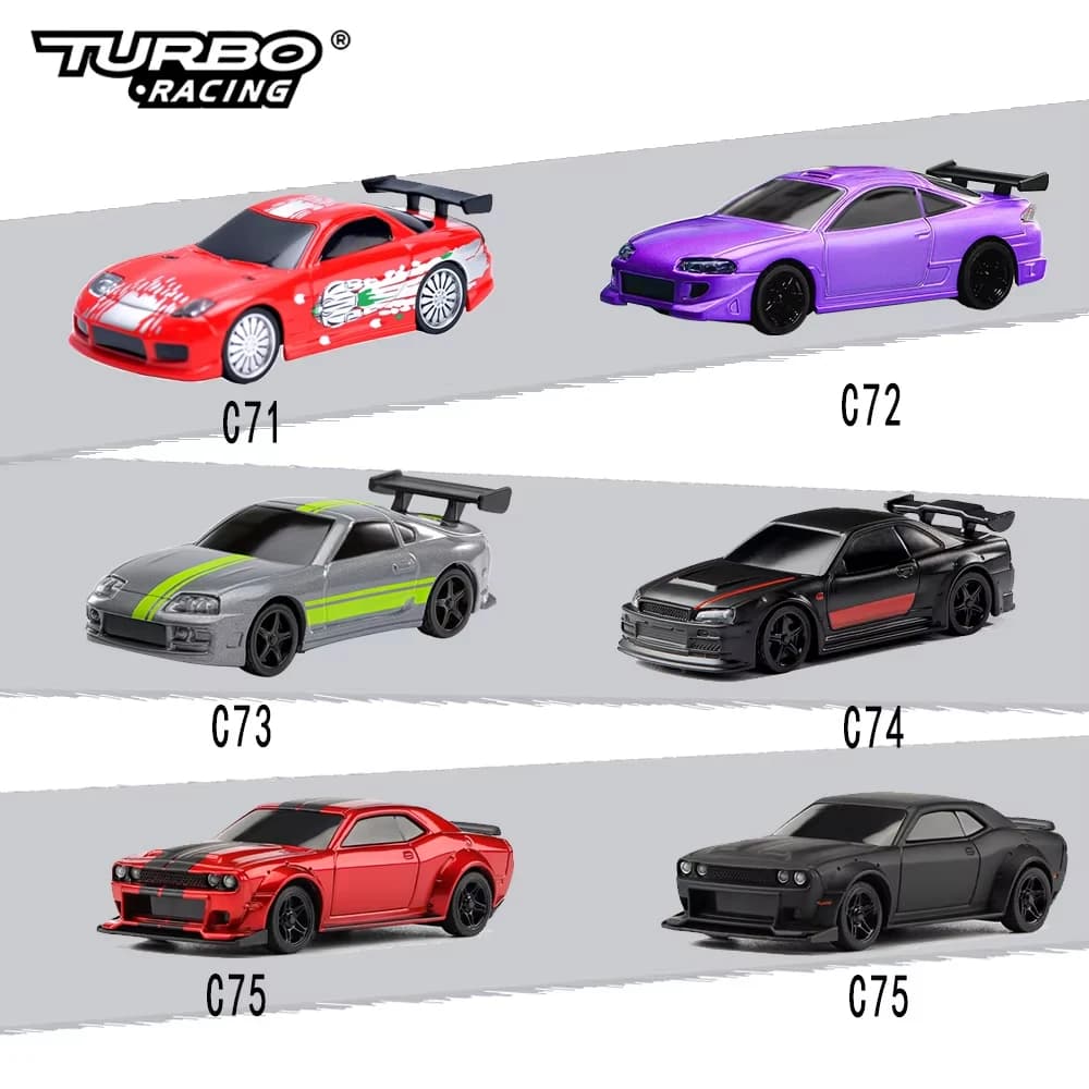 Turbo Racing Scala 1:76 RC Sport Car C72 C73 C74 C75 Gioco da tavolo Racing Telecomando Mini Modello Completo proporzionale RTR Kit Giocattoli