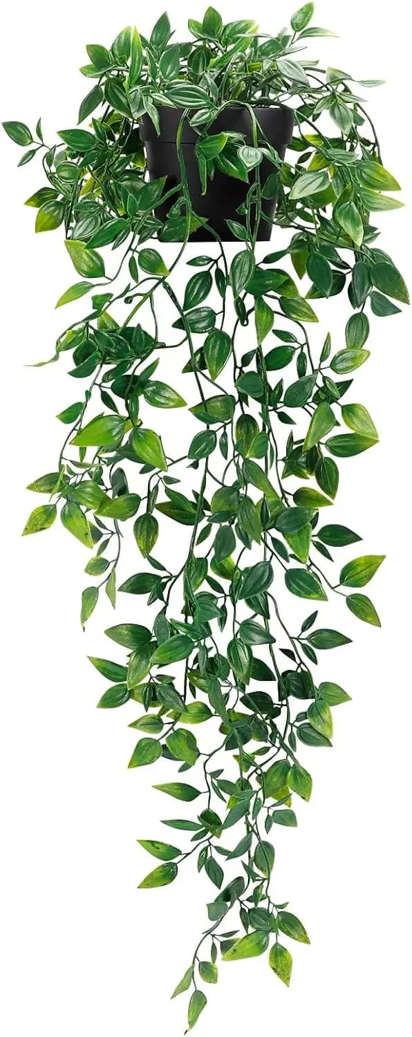 Artificial Plants Pendants for Interior and Outdoor Decoration, Small Plants for Office, Living, Shelves (1 Pack)
