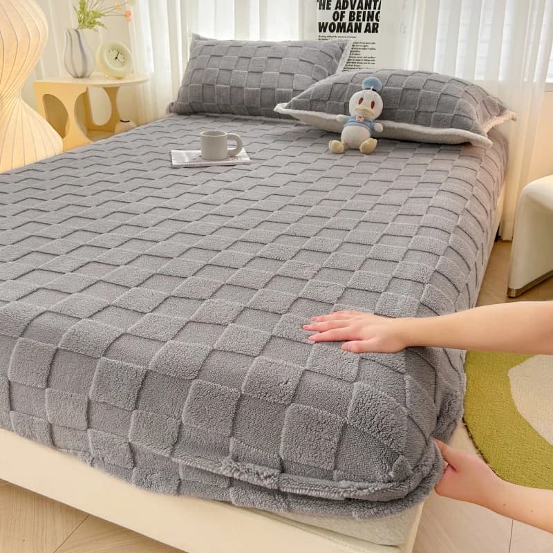 Lenzuolo con angoli caldi invernali Taff Velluto in pile Biancheria da letto Singolo/Doppio/King/Queen Size Coprimaterasso in peluche Copriletto spesso