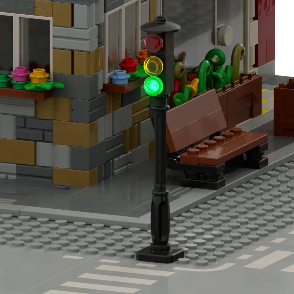 2 pezzi di blocchi di costruzione, semafori, flash Moc, simulazione automatica dei blocchi di mattoni, giocattoli combinati a led