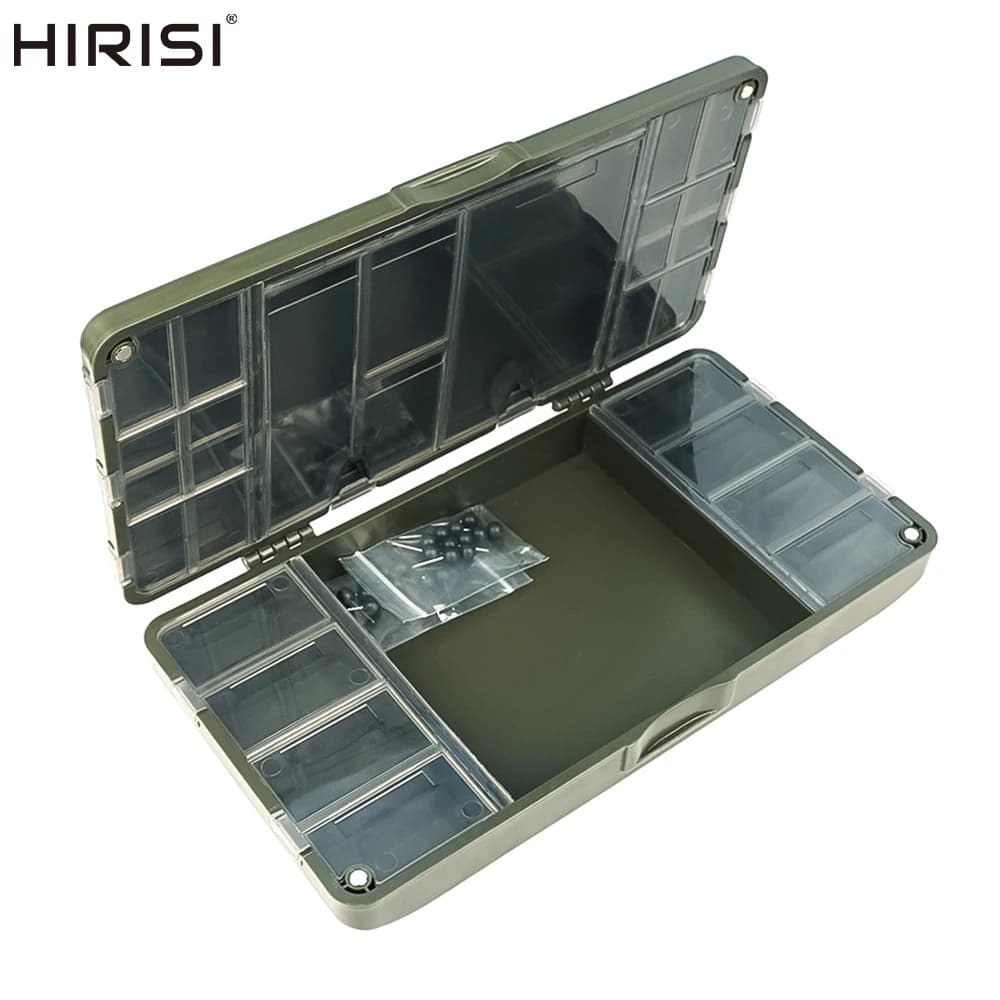 Hirisi Carp Fishing Organizer Box Portable Fishing Tackle Storage Organizer 27 Grid Magnetic Compartments Fishing Accessories