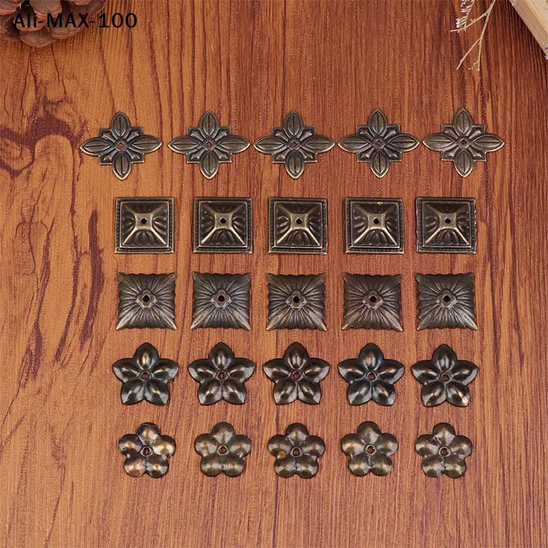 【Rw】10 Pezzi Angolari Decorativi in Ottone Anticato per Scatole in Legno, per Gioielli, Bauletti, Confezioni Regalo, Custodie per Vino - Accessori Hardware