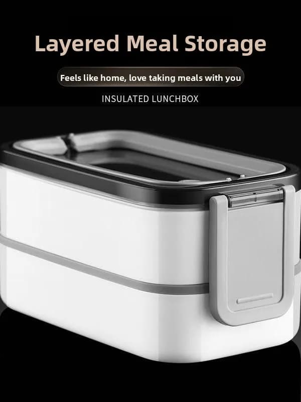 Contenitore Termico per Pranzo a Doppio Strato in Acciaio Inox 304, Portatile, Sigillato, per Studenti delle Scuole Elementari