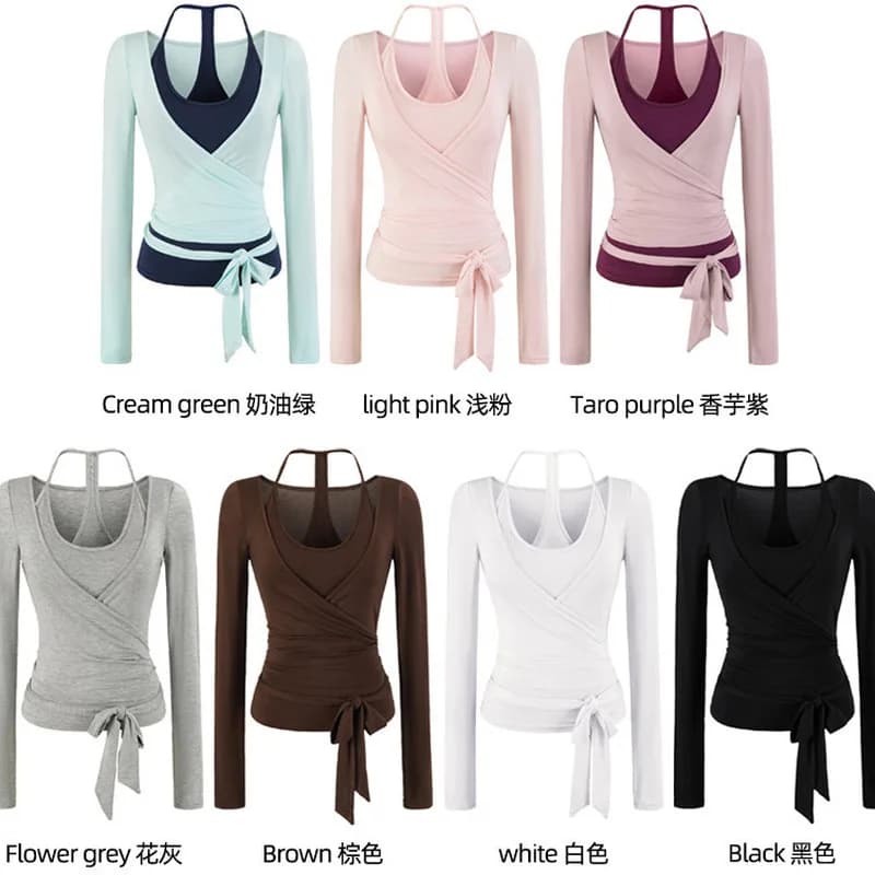 Women's Halter Camisole and Tie Front Cardigan Set Removable Chest Pad Long Sleeve Top Loose Fit Casual Shirt Set High End Fee