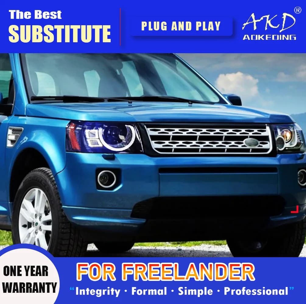 AKD Lampada frontale per Freelander Faro LED 2005-2012 Fari Freelander 2 DRL Indicatori di direzione Abbaglianti Angelo Occhio Lente del proiettore