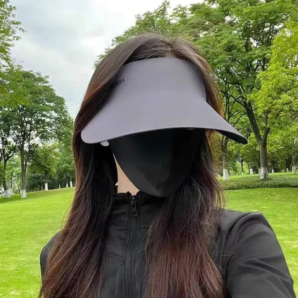 Cappello da Sole da Donna alla Moda, Traspirante, Senza Cuciture, Pieghevole, con Visiera, Protezione Solare Anti-UV, a Tesa Larga, con Parte Superiore Aperta