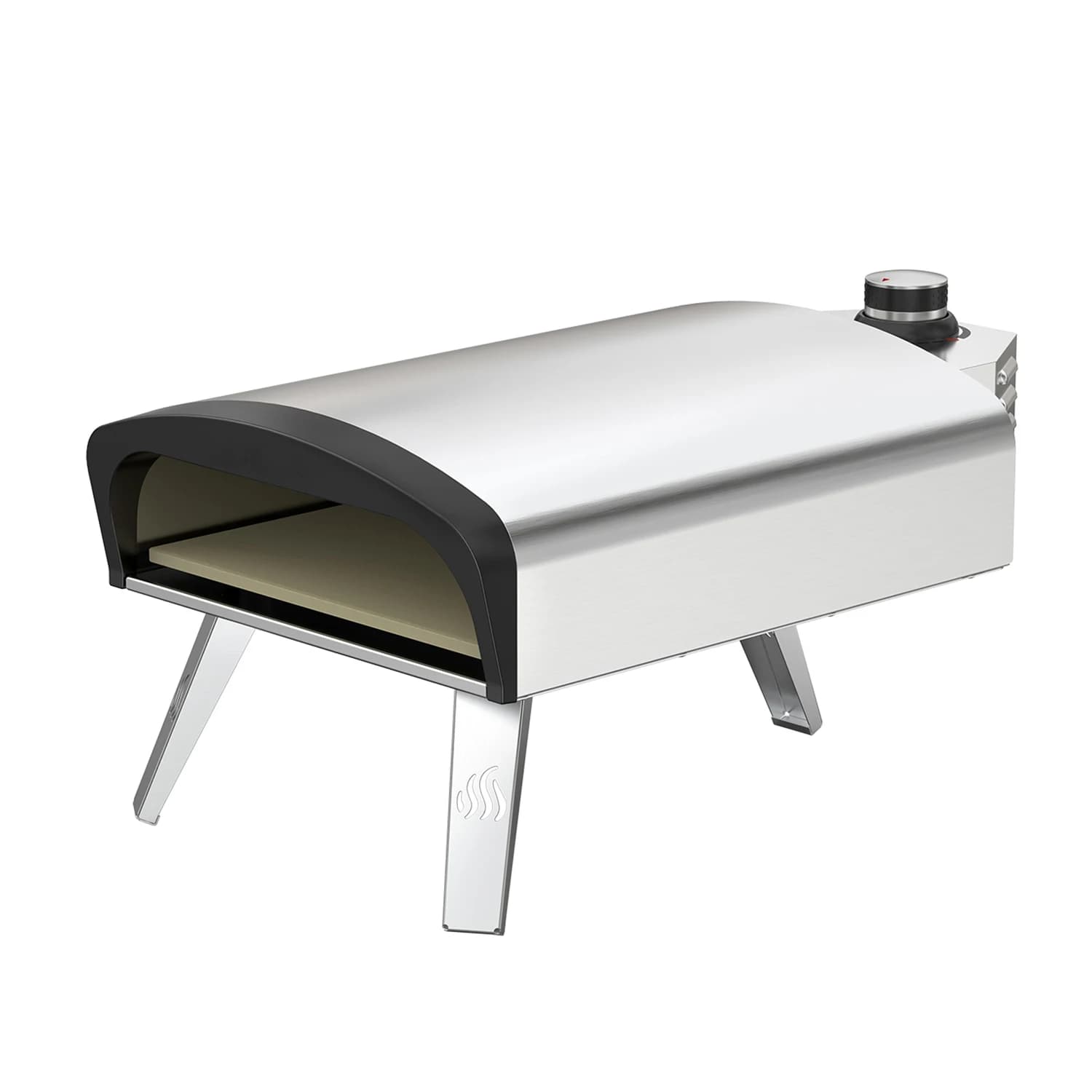 Forno per Pizza con Pietra Refrattaria, Forno a Gas in Acciaio Inox per Campeggio, Uso Interno ed Esterno, con Pala per Pizza