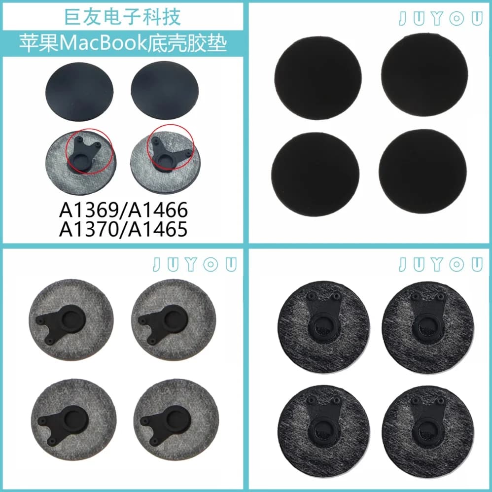 Piedini in Gomma per Base Inferiore MacBook A1369 A1370 A1465 A1466, Adesivi Antiscivolo per Laptop Apple