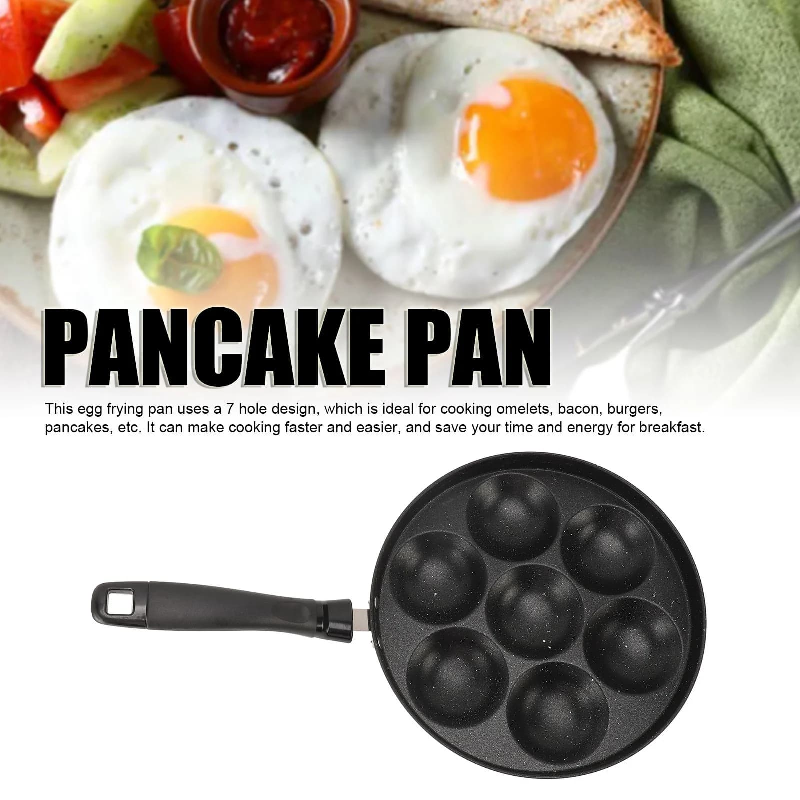 Padella Antiaderente Multiuso a 7 Fori per Uova, Omelette e Colazione, per Cucina Domestica