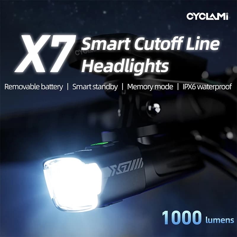 Fari intelligenti CYCLAMI Light fari intelligenti per Mountain Bike da strada ricaricabili USB 1000 lumen tempo di lunga durata