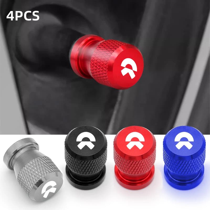 Car wheel tyre valve caps, tyre stem covers, waterproof, for NIO EC6 ES7 ES8 ET7 ET5 ET9 2023 2024, 4 car accessories
