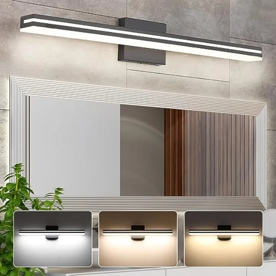 Lampada LED Moderna per Specchio da Bagno 3000K/4000K/6000K Dimmerabile, Illuminazione Moderna in Acrilico per Bagno, Apparecchio da Parete Sopra Specchio