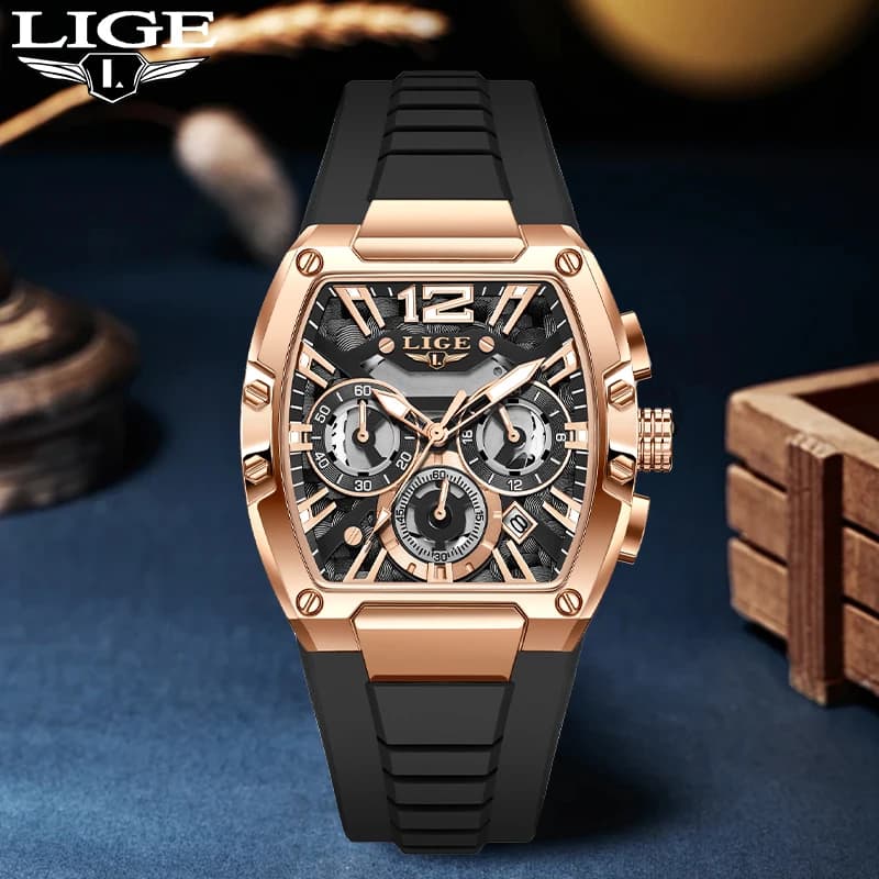 LIGE Orologio al Quarzo Sportivo Casual da Esterno, Orologio Militare alla Moda con Data Automatica, Semplice, Impermeabile e Luminoso per Uomo, Reloj Hombre