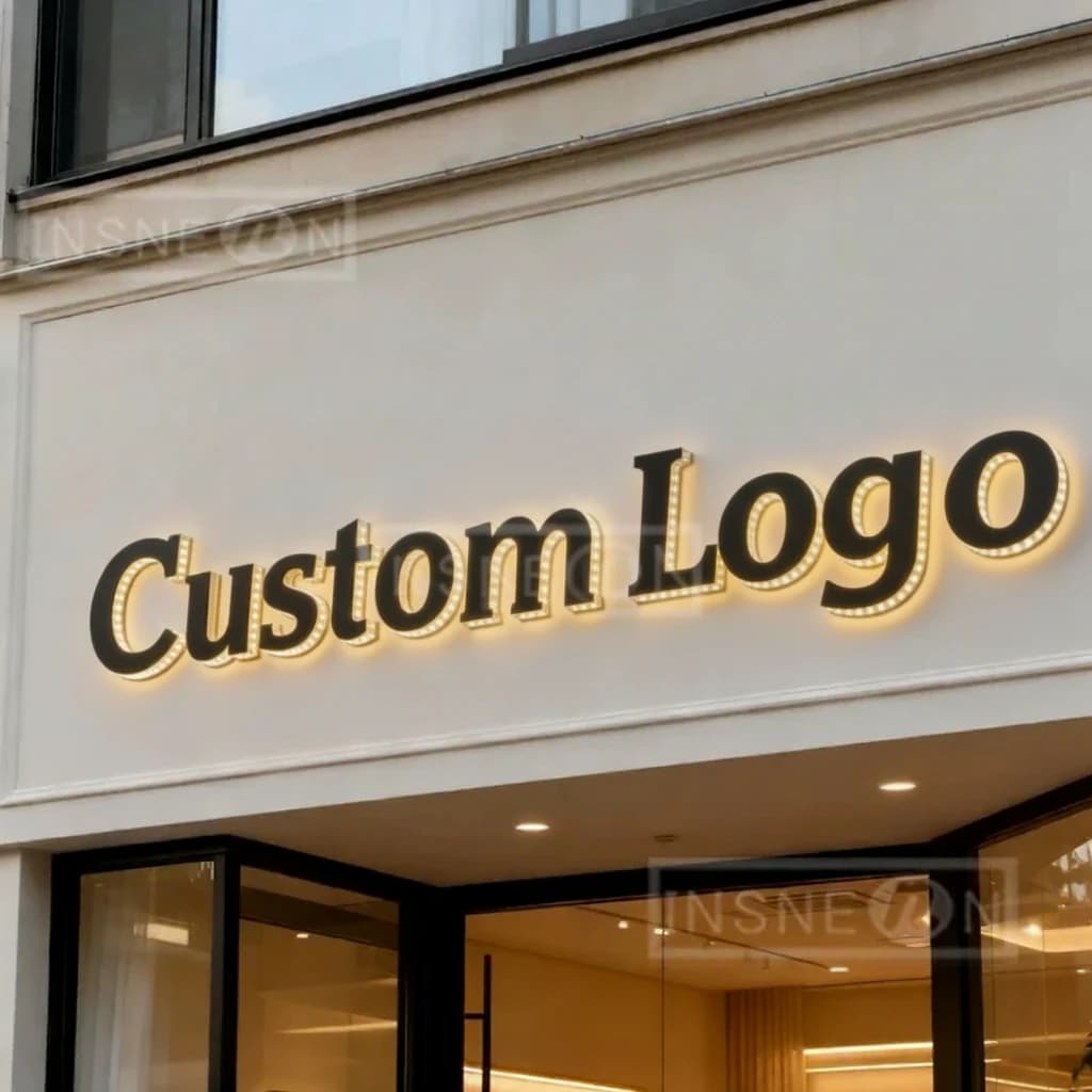 Lettere personalizzate con logo LED al neon in metallo 3D - Pubblicità luminosa da parete per esterni per marchio aziendale, accattivante arredamento commerciale
