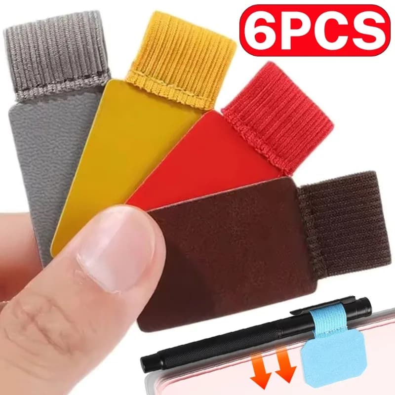 Portapenne autoadesivo Portapenne in pelle elastica per custodia iPad Quaderni per iPhone Laptop Clip per supporto per matita stilo in PU