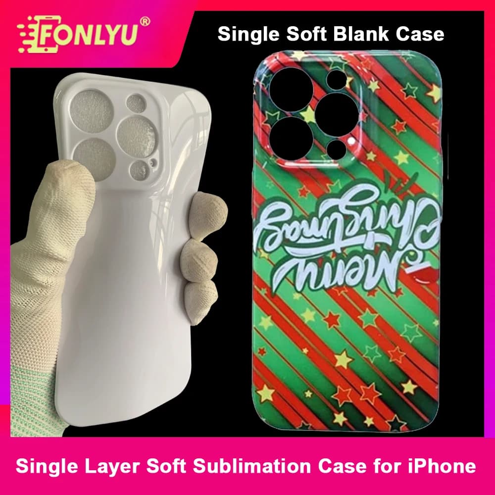 FONLYU 3D Film Sublimazione Custodia per telefono in bianco per iPhone17 air 16 pro max 15 14 Morbido TPU Stampa fai da te Pressa di calore Cover posteriore mobile