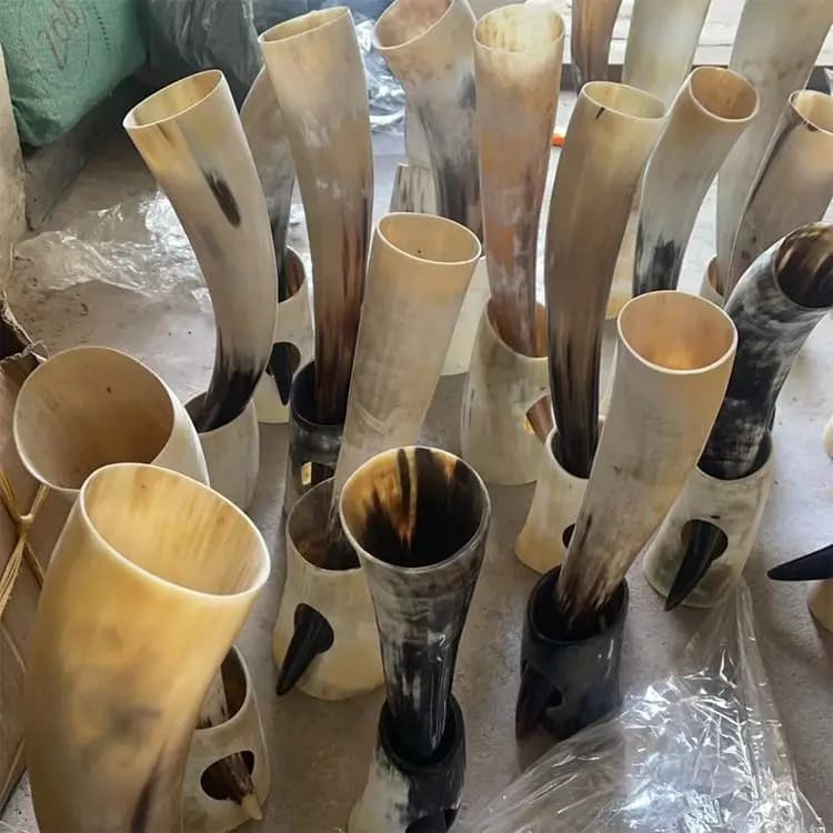 Artigianato Casa Vera tazza di corno vichingo con tazze di supporto Ale Birra Calice da vino Calice Tankard Bicchiere Vasi