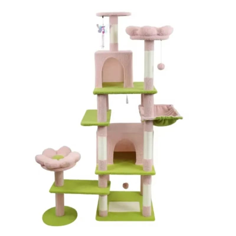 Cat Tower Toys Large Solid Wood Cat Tree Climbing Frame Scratching Board Jumping Platform Capsule Made Durable Sisal
