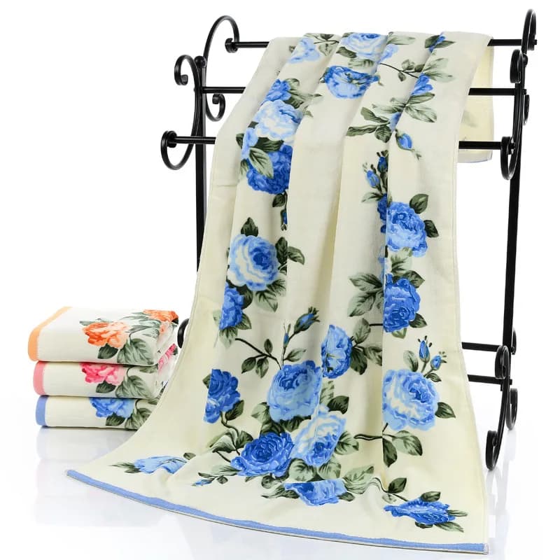 75x140cm asciugamani da bagno in cotone motivo floreale 400g di spessore Sport Beach Print asciugamano bagno asciugamani da viaggio all'aperto per regalo per adulti
