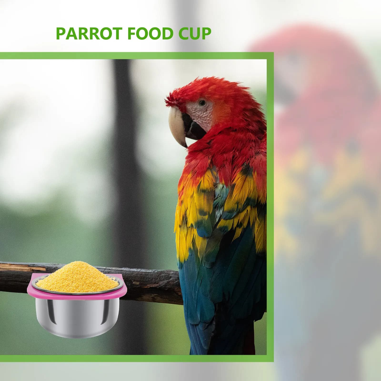 1Set Parrot Food Bowl Premium Material Multi-Functional Feeder Bird Bath Tub Relieve Pet Stress Feeding Cup Parrot Food Bowl