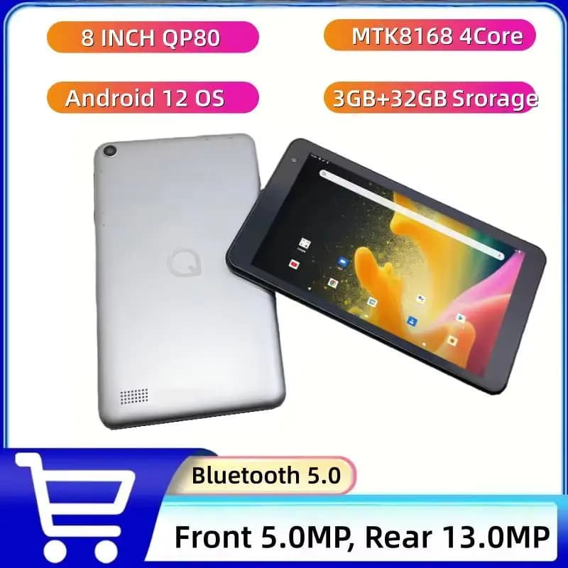 Nuovo Tablet PC Android 12 da 8 pollici MTK8168 Quad Core 2.0GHz 3GB RAM 32GB ROM Doppia fotocamera WIFI Bluetooth 5.0 Type-C USB